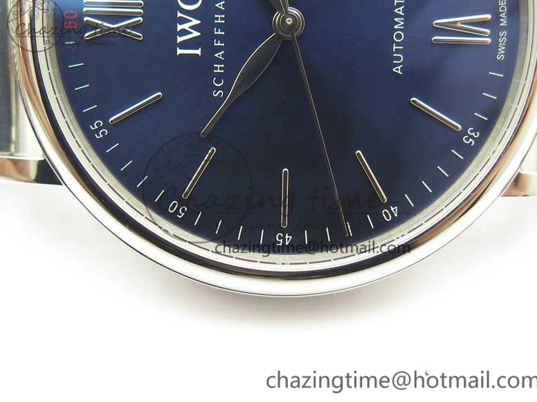 MIROTIME 0307 Portofino IW356501 SS V3 MK 1:1 Best Edition Blue Dial On SS Mesh Bracelet MIYOTA Timeless 7194